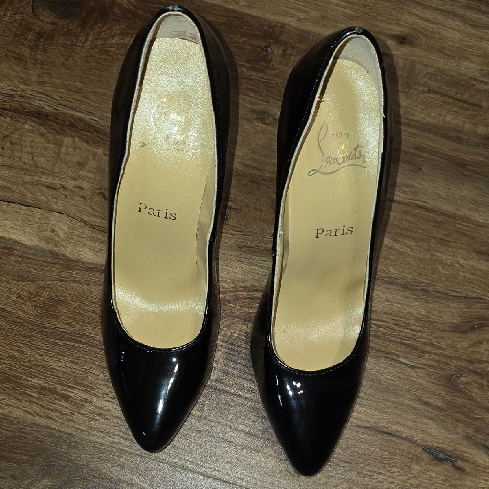 Christian Louboutin Black Patent Pointed Pumps